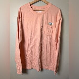 Dutch Bros T-Shirt Men L Long Slv Mauve Cotton Crew Embroidered Stitched On Logo